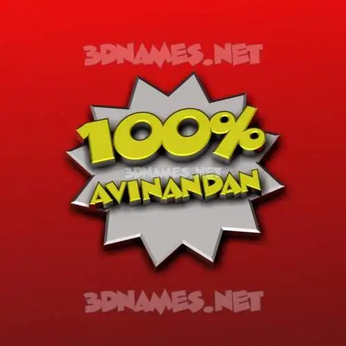 avinandan in 100 Percent style - 3D name wallpaper