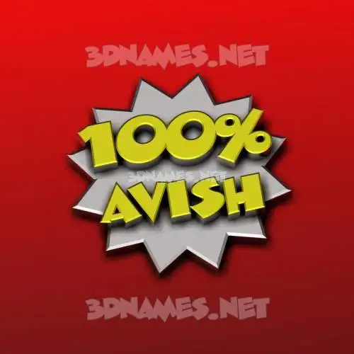 avish in 100 Percent style - 3D name wallpaper