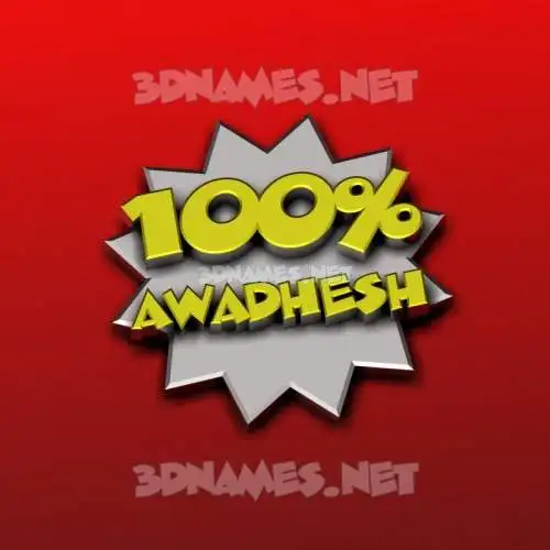 awadhesh in 100 Percent style - 3D name wallpaper