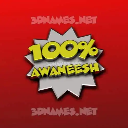 awaneesh in 100 Percent style - 3D name wallpaper