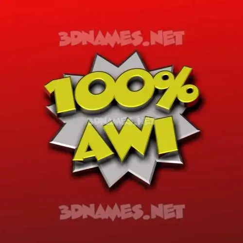 awi in 100 Percent style - 3D name wallpaper