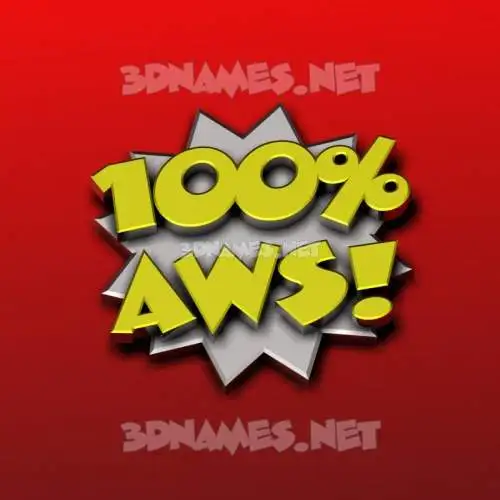 aws in 100 Percent style - 3D name wallpaper