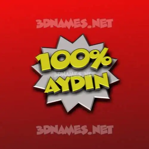 aydin in 100 Percent style - 3D name wallpaper