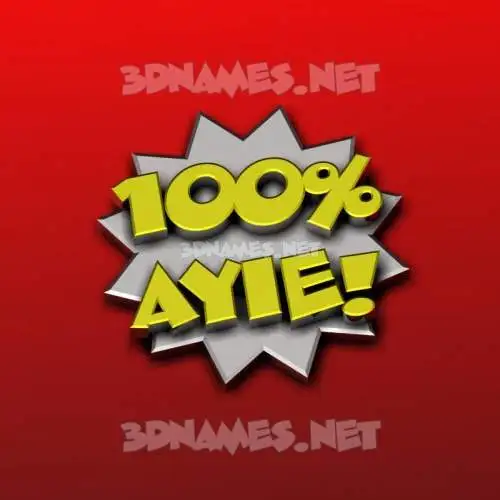 ayie in 100 Percent style - 3D name wallpaper