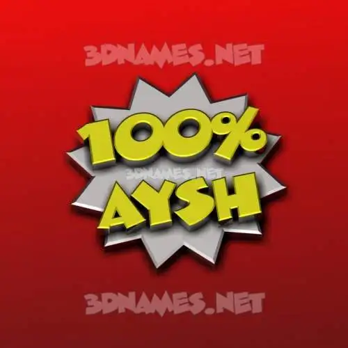aysh in 100 Percent style - 3D name wallpaper
