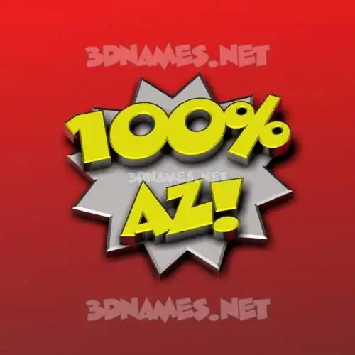 az in 100 Percent style - 3D name wallpaper