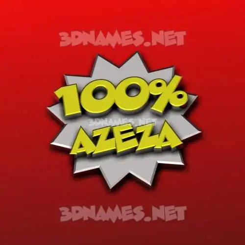 azeza in 100 Percent style - 3D name wallpaper