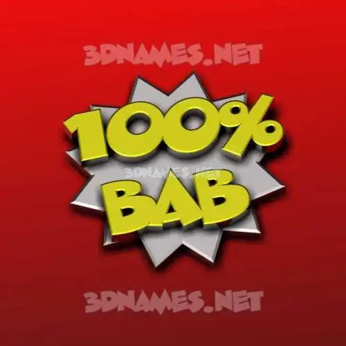 bab in 100 Percent style - 3D name wallpaper bab in 100 Percent style - 3D name wallpaper