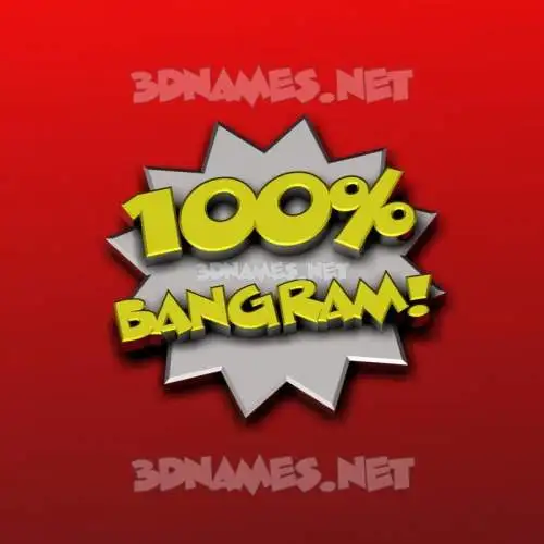 bangram in 100 Percent style - 3D name wallpaper