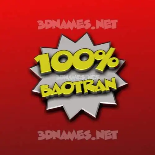 baotran in 100 Percent style - 3D name wallpaper