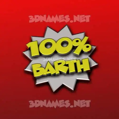 barth in 100 Percent style - 3D name wallpaper