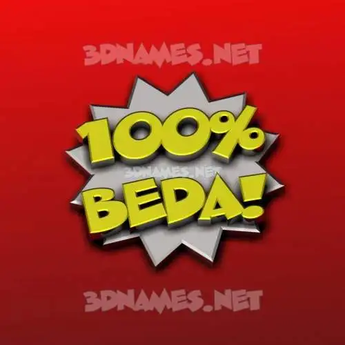 beda in 100 Percent style - 3D name wallpaper beda in 100 Percent style - 3D name wallpaper