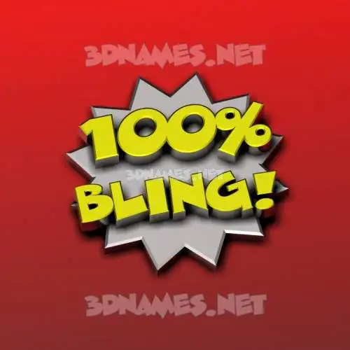 bling in 100 Percent style - 3D name wallpaper