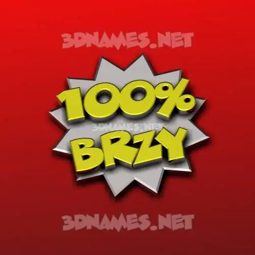 brzy in 100 Percent style - 3D name wallpaper