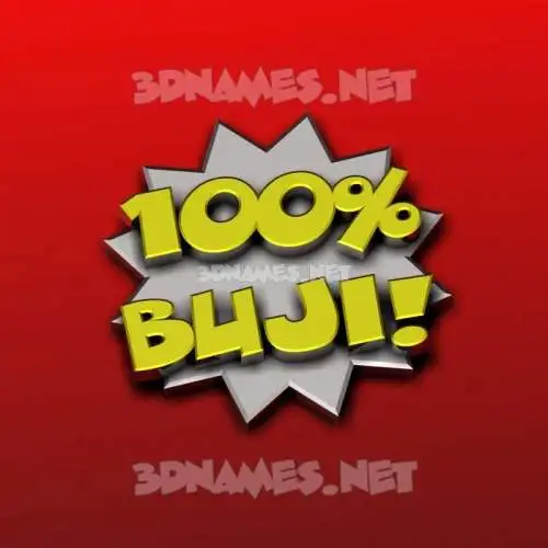 buji in 100 Percent style - 3D name wallpaper