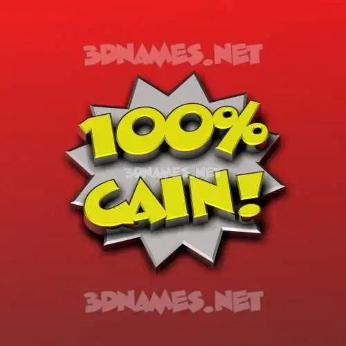cain in 100 Percent style - 3D name wallpaper