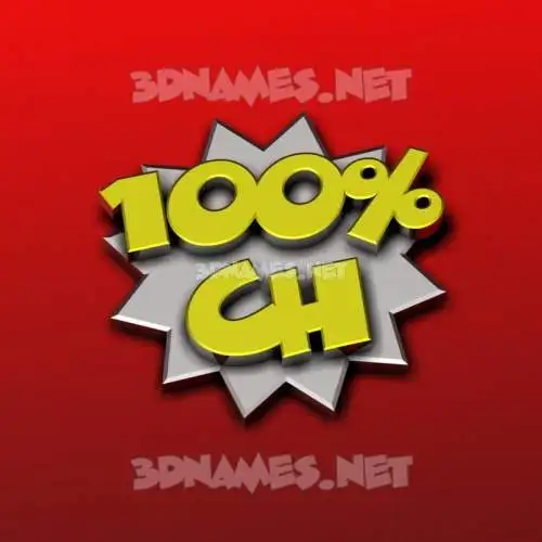 ch in 100 Percent style - 3D name wallpaper