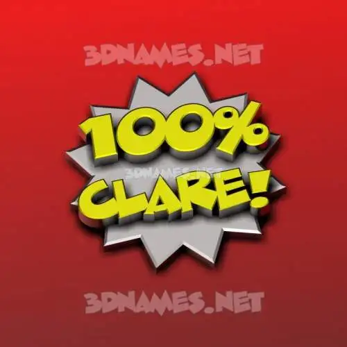 clare in 100 Percent style - 3D name wallpaper clare in 100 Percent style - 3D name wallpaper