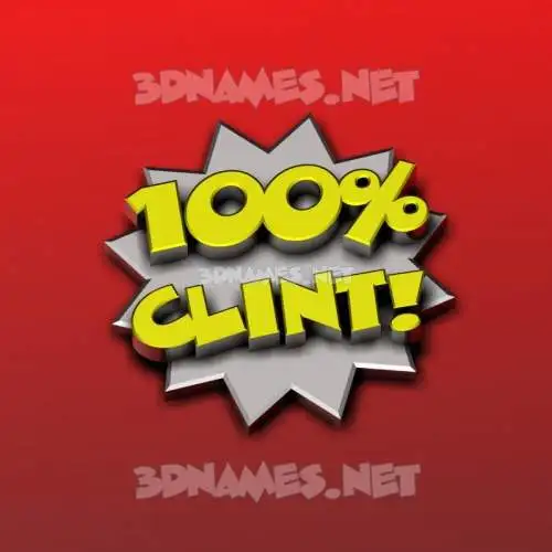 clint in 100 Percent style - 3D name wallpaper