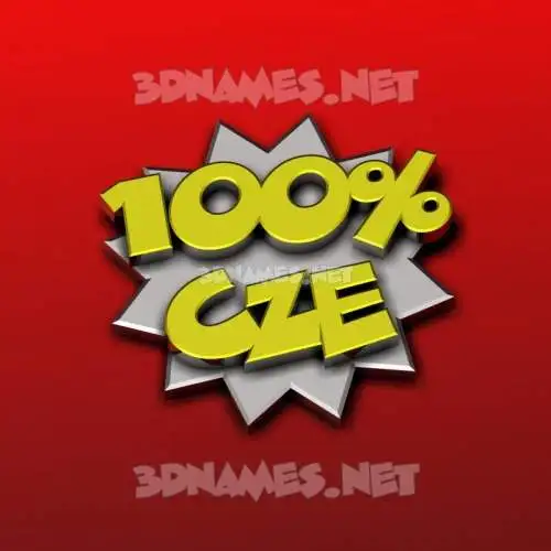 cze in 100 Percent style - 3D name wallpaper