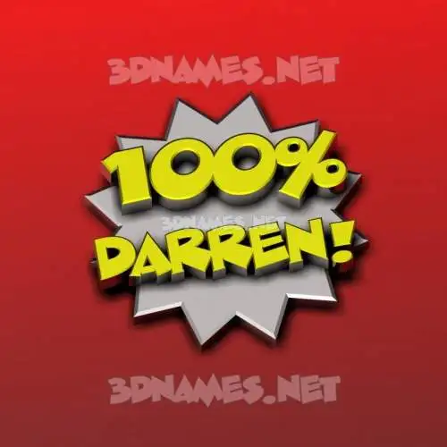 darren in 100 Percent style - 3D name wallpaper