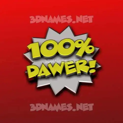 dawer in 100 Percent style - 3D name wallpaper