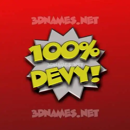 devy in 100 Percent style - 3D name wallpaper