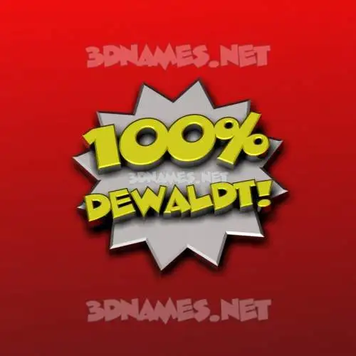 dewaldt in 100 Percent style - 3D name wallpaper