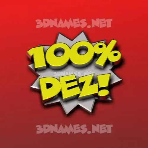 dez in 100 Percent style - 3D name wallpaper