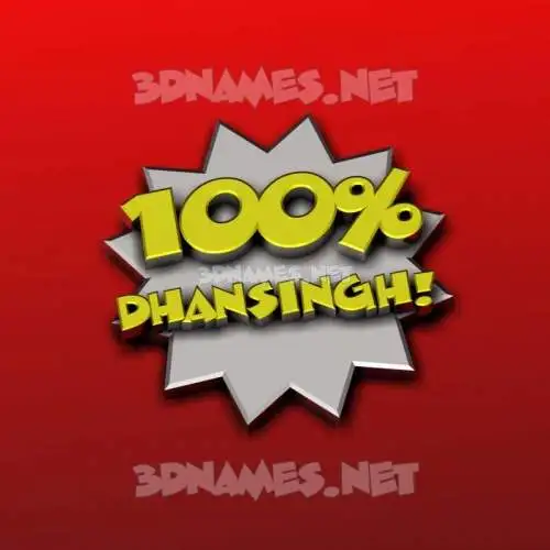 dhansingh in 100 Percent style - 3D name wallpaper