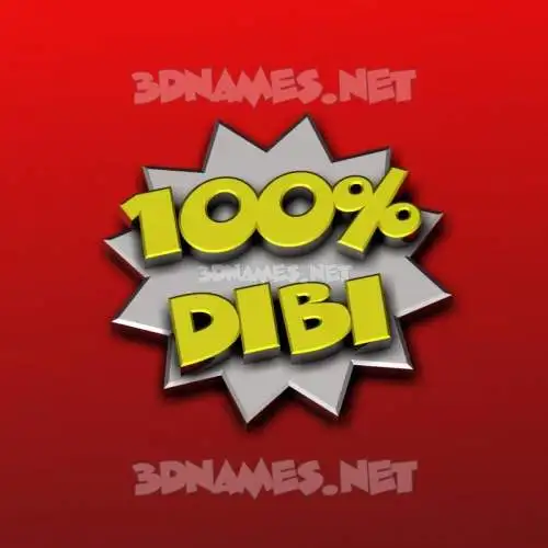 dibi in 100 Percent style - 3D name wallpaper