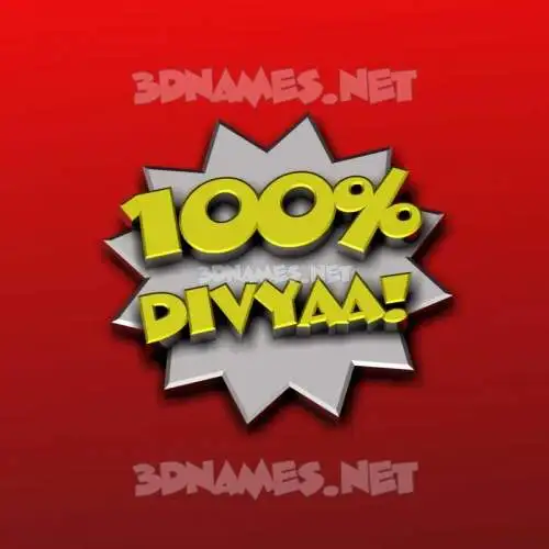 divyaa in 100 Percent style - 3D name wallpaper