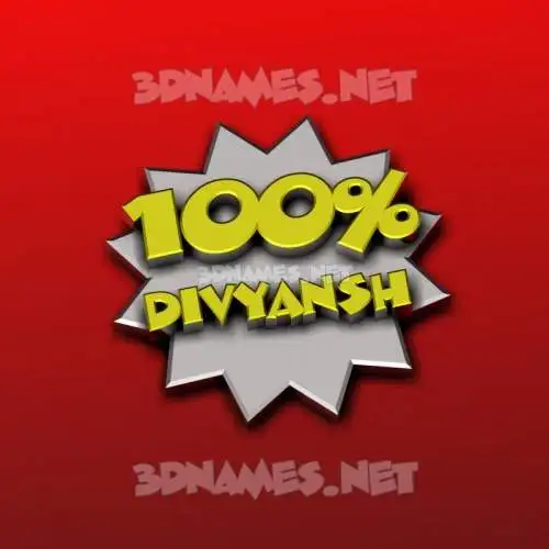divyansh in 100 Percent style - 3D name wallpaper