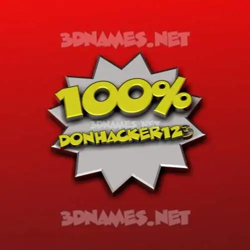 donhacker123 in 100 Percent style - 3D name wallpaper