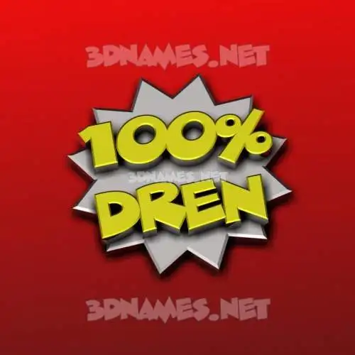 dren in 100 Percent style - 3D name wallpaper