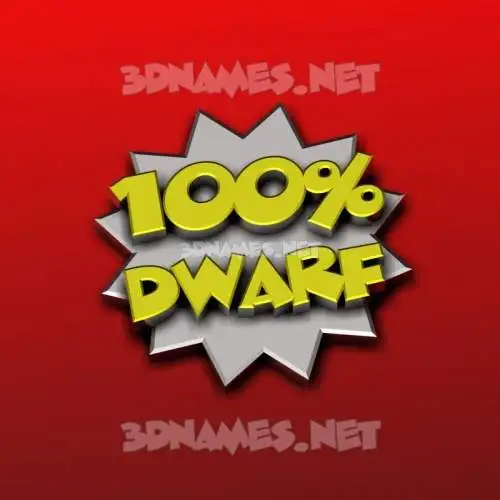 dwarf in 100 Percent style - 3D name wallpaper