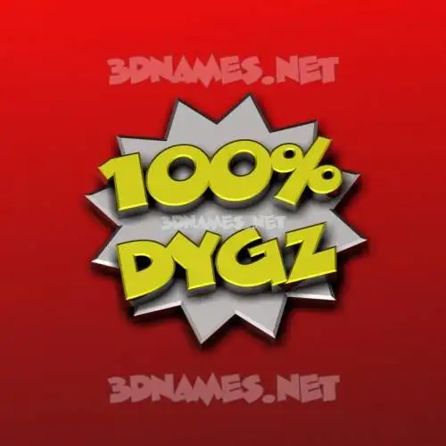 dygz in 100 Percent style - 3D name wallpaper