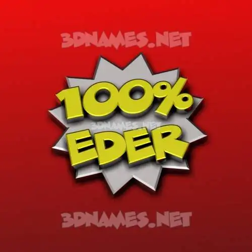 eder in 100 Percent style - 3D name wallpaper