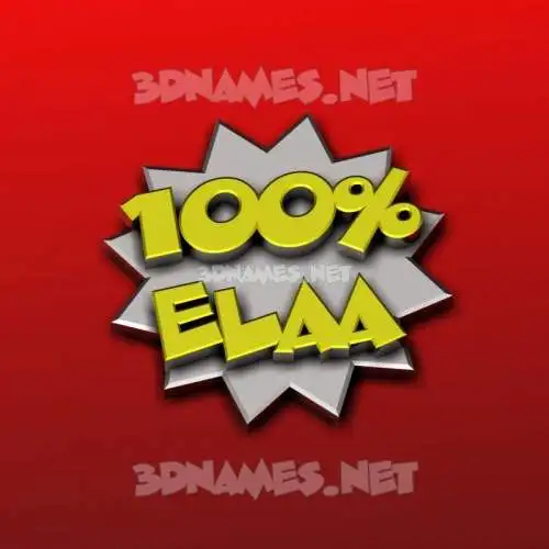 elaa in 100 Percent style - 3D name wallpaper