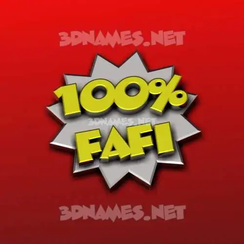 fafi in 100 Percent style - 3D name wallpaper