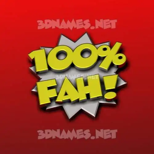 fah in 100 Percent style - 3D name wallpaper fah in 100 Percent style - 3D name wallpaper