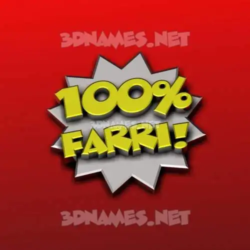 farri in 100 Percent style - 3D name wallpaper