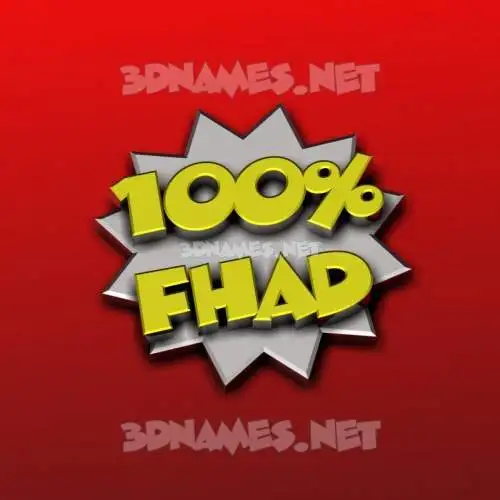 fhad in 100 Percent style - 3D name wallpaper