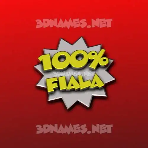 fiala in 100 Percent style - 3D name wallpaper