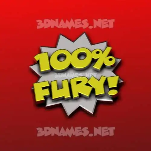 fury in 100 Percent style - 3D name wallpaper