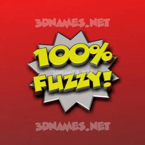 fuzzy in 100 Percent style - 3D name wallpaper