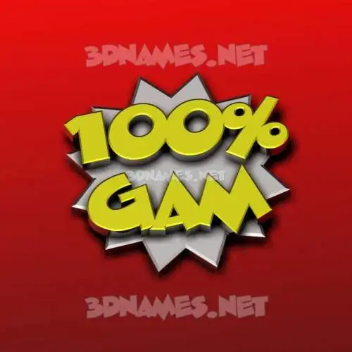 gam in 100 Percent style - 3D name wallpaper