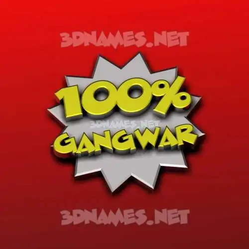 gangwar in 100 Percent style - 3D name wallpaper