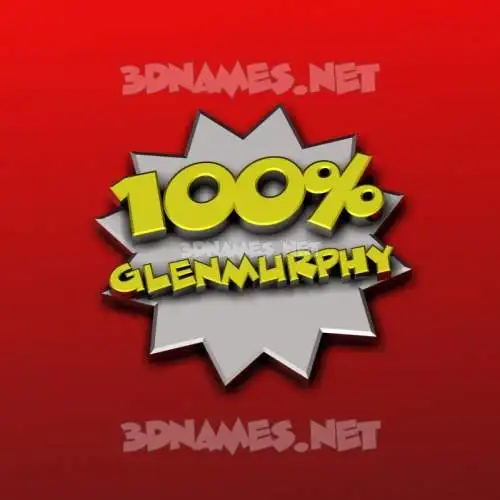 glenmurphy in 100 Percent style - 3D name wallpaper