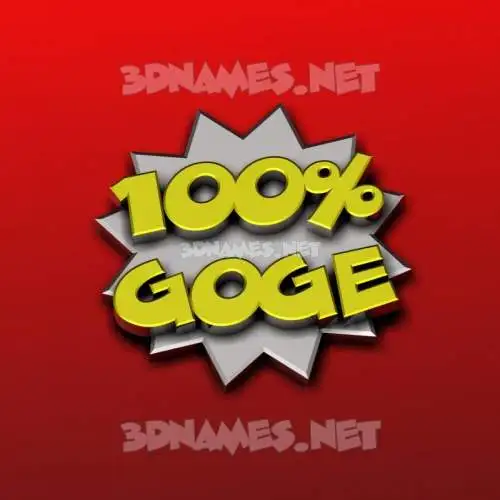 goge in 100 Percent style - 3D name wallpaper